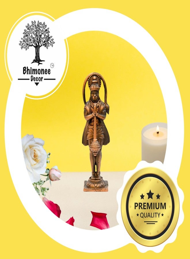 Bhimonee Decor Handmade Copper Hanuman Idol | 2.5 Inches | 40g | Patina Antique Finish | Bajrangbali Murti for Puja & Home Décor - Image 2
